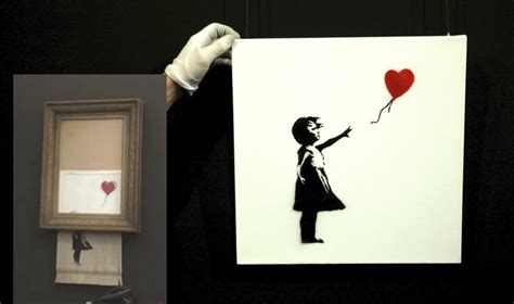 banksy skartovan obraz|Padl rekord. Banksyho napůl skartovaný obraz byl vydražen za。